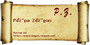 Pápa Zágon névjegykártya